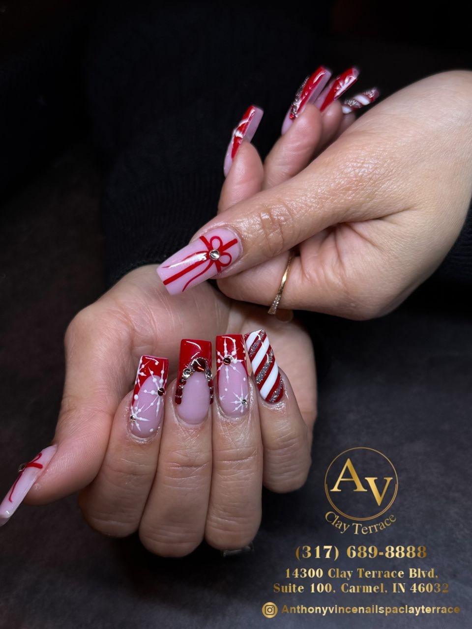 Christmas Nails at Anthony Vince Nail Spa